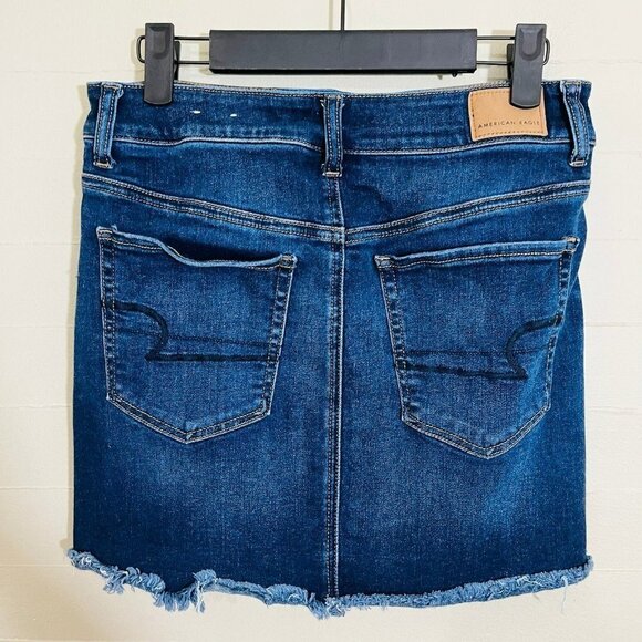AEO Ne(X)t Level Stretch Hi-Rise Mini Skirt Denim SZ 6 - Picture 4 of 7